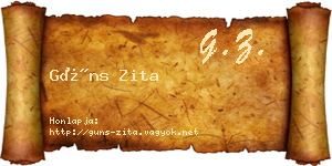 Güns Zita névjegykártya